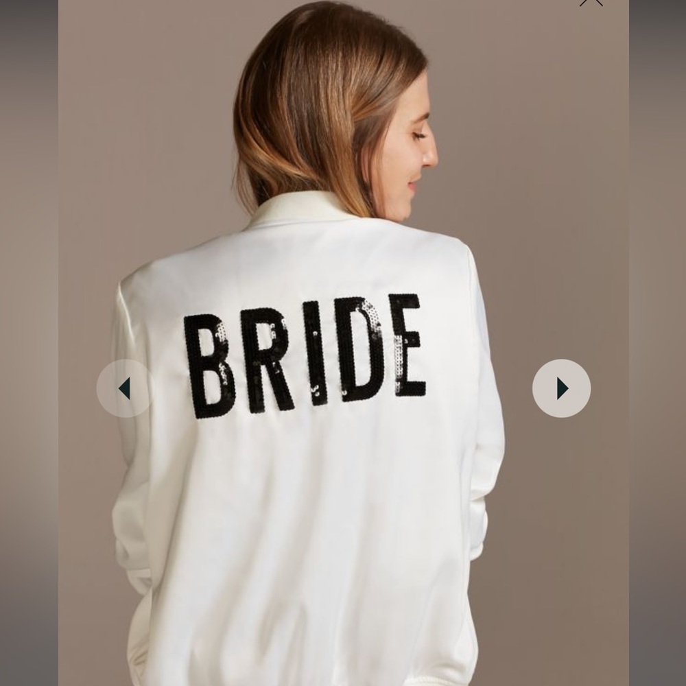 BRIDE Sequined Bomber Jacket Size S for Wedding
